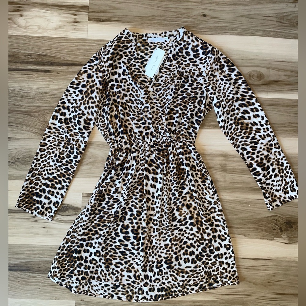 All in Favor, mid-length, leopard print, dress, size Medium